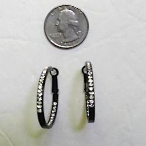 Black CZ Hoops